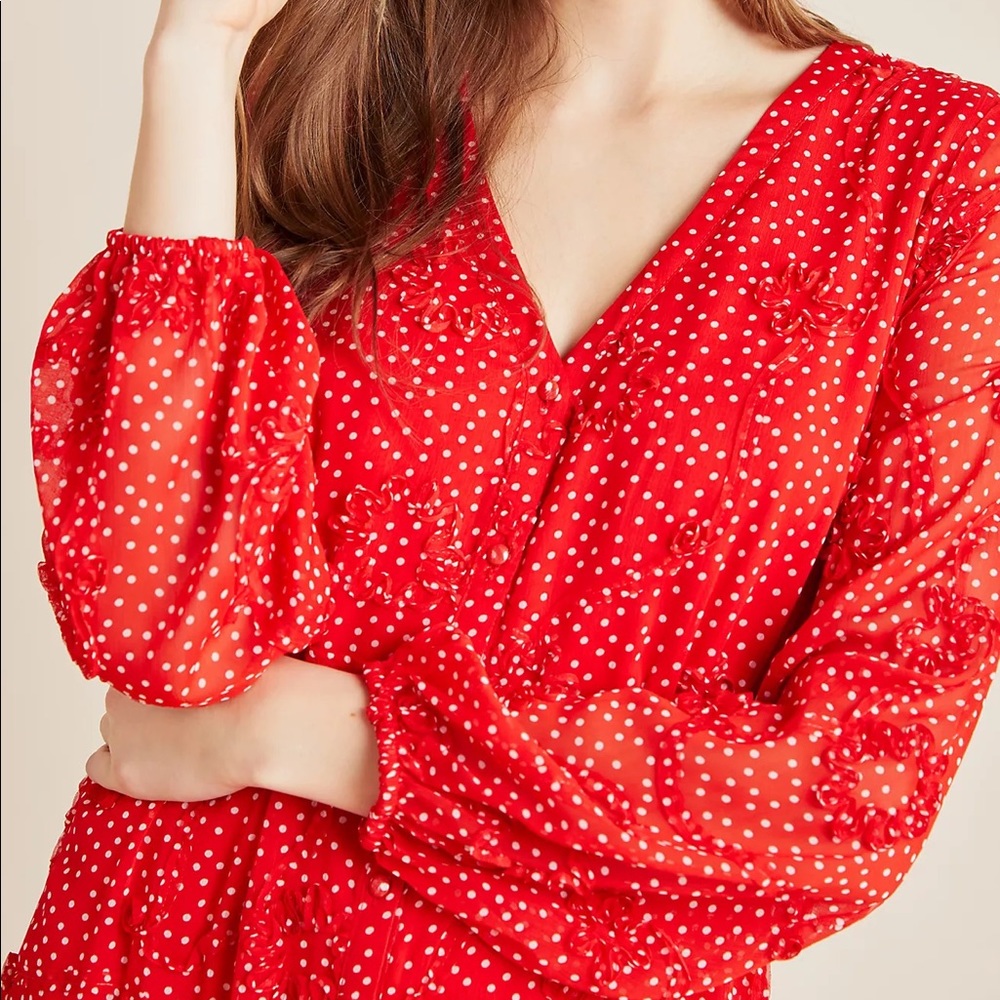 Anthropologie Sz L Textured Buttondown Maxi Dress by Sunday in Brooklyn EUC - Picture 4 of 6